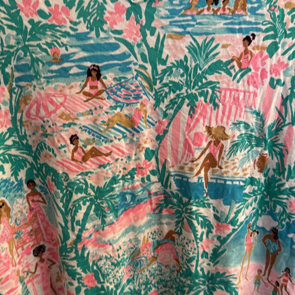 RARE Lily Pulitzer Let’s Get Together Knit Relaxed Pajama Sleep Top Long Sleeve - Picture 4 of 9